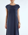 SIXDO G-Navy Khaki Loose Dress